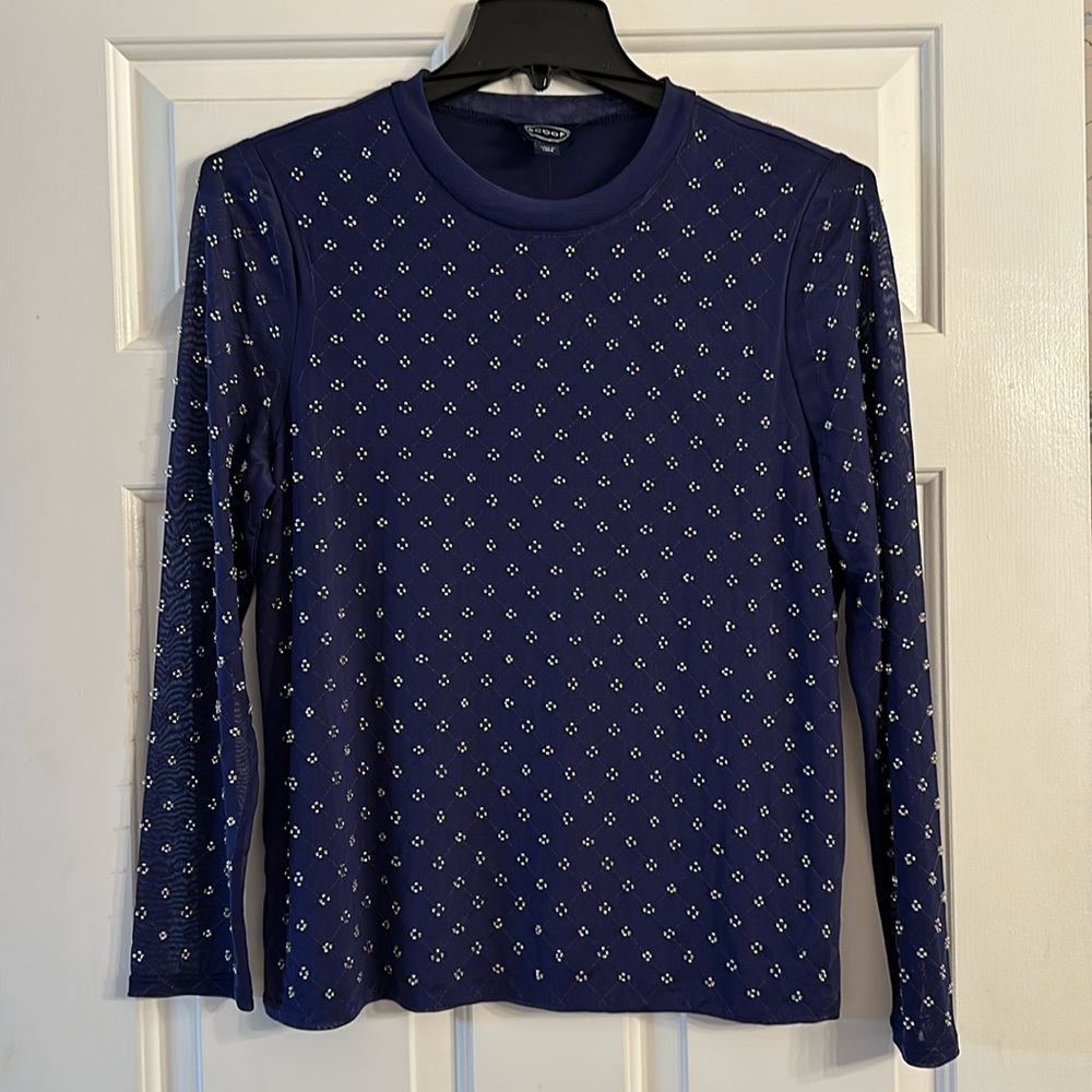 NWT Scoop Crystal Mesh Top